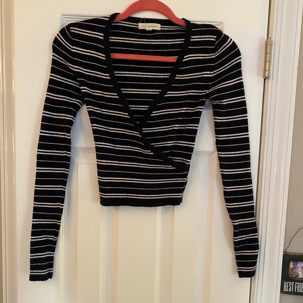 LA Hearts | Cropped Stripe Sweater